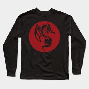 Red Circle Tribal Dragon Long Sleeve T-Shirt